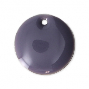 Round metal Epoxy Enamelled sequins 16 mm Mauve x6