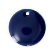 Round metal Epoxy Enamelled sequins 16 mm Night Blue x6|raw }}