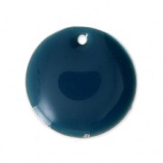 Round metal Epoxy Enamelled sequins 16 mm Petrol x6|raw }}