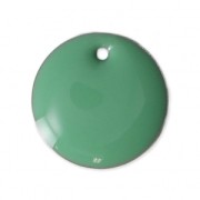 Round metal Epoxy Enamelled sequins 16 mm Mint  x6|raw }}