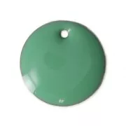 Round metal Epoxy Enamelled sequins 16 mm Mint x6