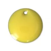 Round metal Epoxy Enamelled sequins 16 mm Yellow x6