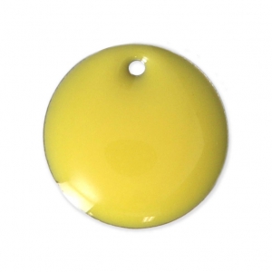 Round metal Epoxy Enamelled sequins 16 mm Yellow x6