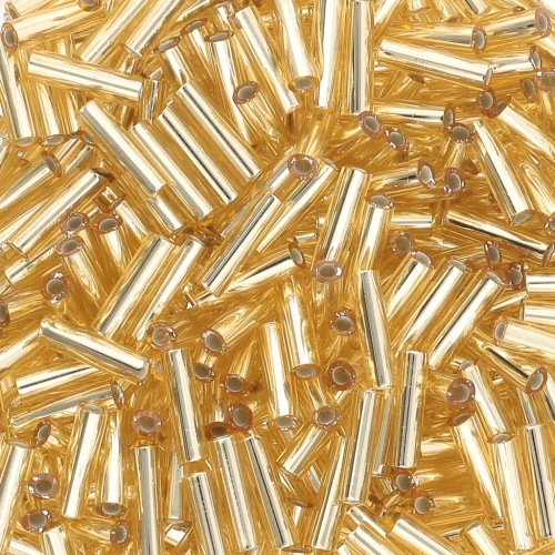 Miyuki Bugles 6mm BGL-003 - Gold Silver Lined x10g