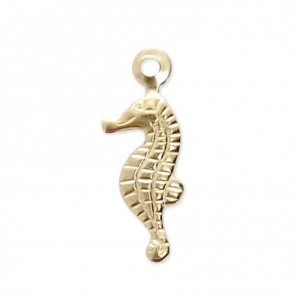 Thin seahorse charm 13x5 mm - Gold-filled x1