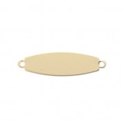 Thin oval plate spacer 2 loops 22x6 mm- Gold filled  x1