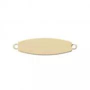 Thin oval plate spacer 2 loops 22x6 mm- Gold filled  x1
