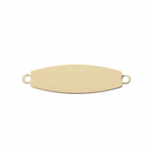 Thin oval plate spacer 2 loops 22x6 mm- Gold filled  x1