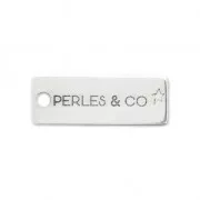925 Sterling Silver rectangular charm to personalize 15x5.5 mm x100