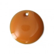 Round metal Epoxy Enamelled sequins 12 mm Mustard x8