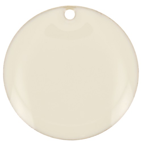 Round metal Epoxy Enamelled sequins 12 mm Cream x8