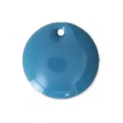 Round metal Epoxy Enamelled sequins 12 mm Bue x8