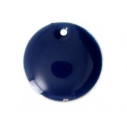 Round metal Epoxy Enamelled sequins 12 mm Night Blue x8|raw }}