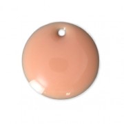 Round metal Epoxy Enamelled sequins 12 mm Light Pink x8