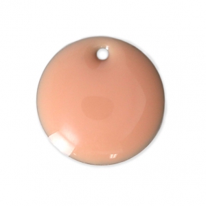 Round metal Epoxy Enamelled sequins 12 mm Light Pink x8