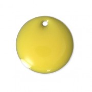 Round metal Epoxy Enamelled sequins 12 mm Yellow x8|raw }}