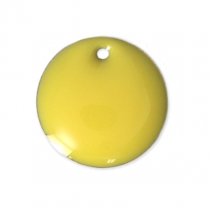 Round metal Epoxy Enamelled sequins 12 mm Yellow x8