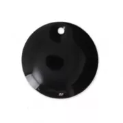 Round metal Epoxy Enamelled sequins 12 mm Black x8