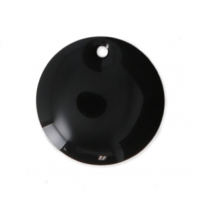 Round metal Epoxy Enamelled sequins 12 mm Black x8