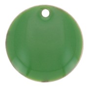 Round metal Epoxy Enamelled sequins 12 mm Green x8