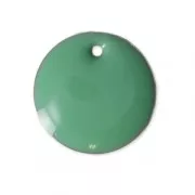 Round metal Epoxy Enamelled sequins 12 mm Mint x8