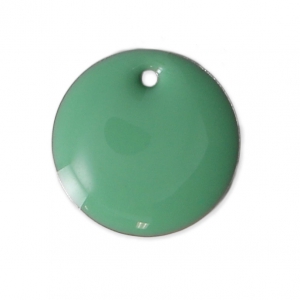Round metal Epoxy Enamelled sequins 12 mm Mint x8