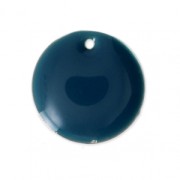 Round metal Epoxy Enamelled sequins 12 mm Petrol x8|raw }}