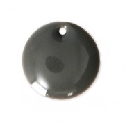 Round metal Epoxy Enamelled sequins 12 mm Medium Grey x8