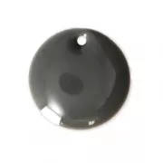 Round metal Epoxy Enamelled sequins 12 mm Medium Grey x8