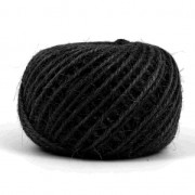 Braided jute cord 2 mm Black x40m|raw }}