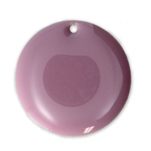 Round metal Epoxy Enamelled sequins 20 mm Lilac x5