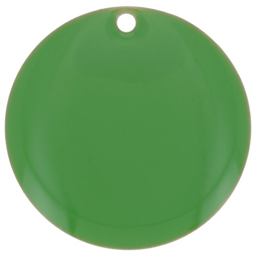Round metal Epoxy Enamelled sequins 20 mm Green x5