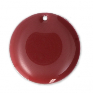 Metal and epoxy resin round sequins 20 mm - Dark red x5