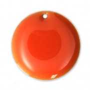 Round metal Epoxy Enamelled sequins 20 mm Orange x5|raw }}