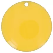 Round metal Epoxy Enamelled sequins 20 mm Yellow x5