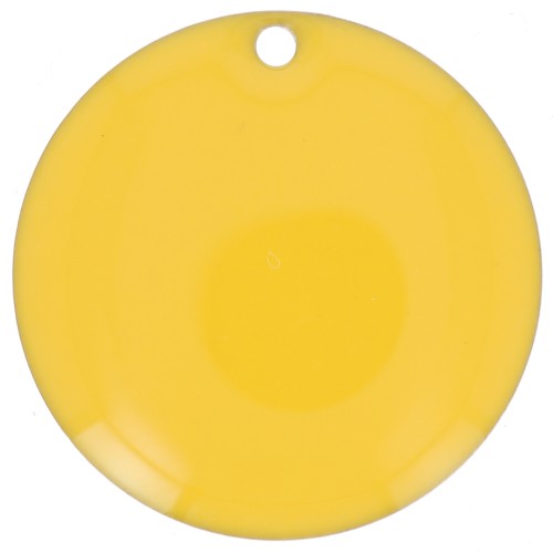 Round metal Epoxy Enamelled sequins 20 mm Yellow x5