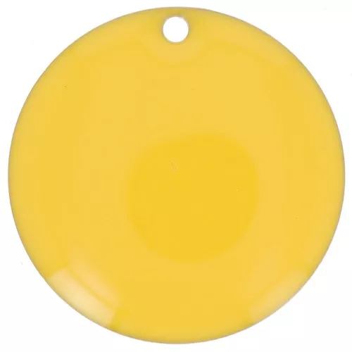 Round metal Epoxy Enamelled sequins 20 mm Yellow x5