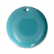 Round metal Epoxy Enamelled sequins 20 mm Green Turquoise x5|raw }}