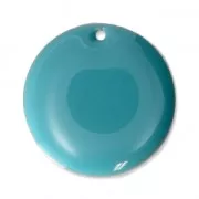 Round metal Epoxy Enamelled sequins 20 mm Green Turquoise x5