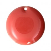 Round metal Epoxy Enamelled sequins 20 mm Pink Coral x5|raw }}