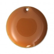 Round metal Epoxy Enamelled sequins 20 mm Mustard x5|raw }}