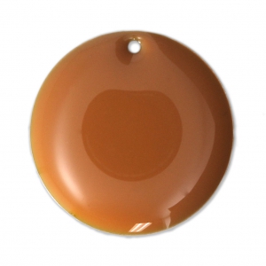 Round metal Epoxy Enamelled sequins 20 mm Mustard x5