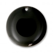 Round metal Epoxy Enamelled sequins 20 mm Black x5