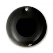 Round metal Epoxy Enamelled sequins 20 mm Black x5