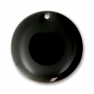 Round metal Epoxy Enamelled sequins 20 mm Black x5