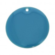 Round metal Epoxy Enamelled sequins 20 mm Blue x5|raw }}