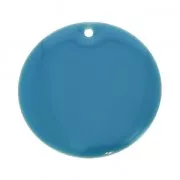 Round metal Epoxy Enamelled sequins 20 mm Blue x5