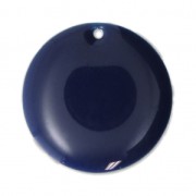 Round metal Epoxy Enamelled sequins 20 mm Night Blue x5|raw }}