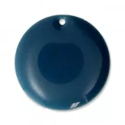 Round metal Epoxy Enamelled sequins 20 mm Petrol x5