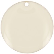 Round metal Epoxy Enamelled sequins 20 mm Cream x5|raw }}